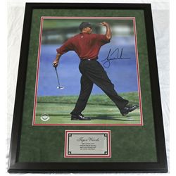 Tiger Woods Signed 23x30 Custom Framed Display (UDA COA)