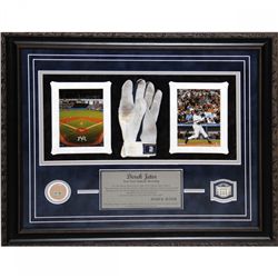 Derek Jeter Yankees 2008 Final Season 20x24 Framed Display with Game-Used Glove & Game Used Dirt