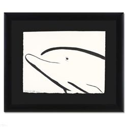 Wyland Signed Custom Framed "Dolphin" Original 15" x 11"  Sumi Ink Painting 1/1 (Framed to 22" x 18"