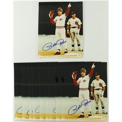 Lot of (10) Pete Rose Signed Reds 8x10 Photos (Autograph Reference COA)