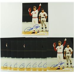 Lot of (10) Pete Rose Signed Reds 8x10 Photos (Autograph Reference COA)