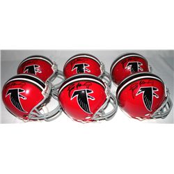 Lot of (6) Brett Favre Signed Falcons Mini-Helmets (Favre COA)