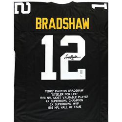 Terry Bradshaw Signed Steelers Stat Jersey (JSA COA & Terry Bradshaw Hologram)