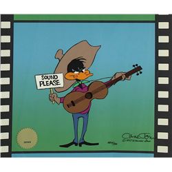 Chuck Jones Signed Warner Bros.  Sound Please  Daffy Duck Limited Edition Hand-Painted Animation Cel
