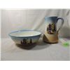 Image 3 : ENGLISH ANTIQUE WASH PITCHER AND BOWL