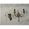 Image 1 : LOT 2 ELECTRIC EUROPEAN BRASS WALL SCONCE