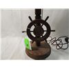 Image 2 : VINTAGE WOODEN NAUTICAL SHIP WHEEL DESK LAMP