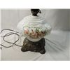 Image 2 : LARGE VINTAGE MILK GLASS HURRICANE TABLE LAMP