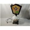 Image 3 : LARGE VINTAGE MILK GLASS HURRICANE TABLE LAMP