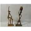 Image 2 : PAIR 12" WOODEN SCULPURES
