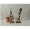Image 3 : PAIR 12" WOODEN SCULPURES