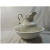 Image 1 : WHITE PORCELAIN WASH BOWL AND PITCHER