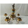 Image 1 : VINTAGE 5 LIGHT BRASS CHANDELIER