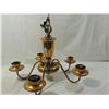 Image 3 : VINTAGE 5 LIGHT BRASS CHANDELIER