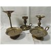 Image 1 : LOT 5 BRASS CANDLE STICK HOLDERS