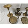 Image 2 : LOT 5 BRASS CANDLE STICK HOLDERS