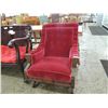 Image 1 : BURGUNDY VELVET ROCKING PARLOR CHAIR