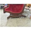 Image 3 : BURGUNDY VELVET ROCKING PARLOR CHAIR