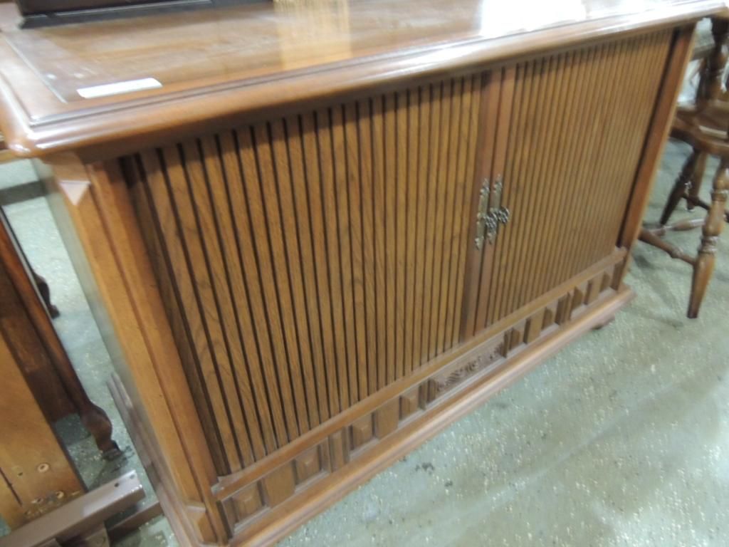 Vintage Tv Cabinet With Roll Doors
