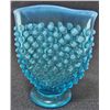 Image 1 : VINTAGE FENTON HOBNAIL BLUE OPALESCENT GLASS FAN VASE