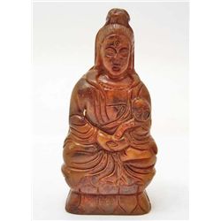 CARVED JADE KWAN-YIN FIGURINE