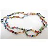 Image 1 : LARGE STRAND OF MILLEFIORI ART GLASS CHIPS - 33" LONG