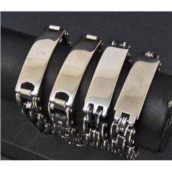 LOT OF 4 MENS STAINLESS STEEL BRACELETS