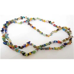 LARGE STRAND OF MILLEFIORI ART GLASS CHIPS - 33" LONG