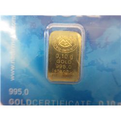 .995 solid gold bar - 0.10 g