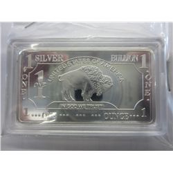 1 oz. silver clad Buffalo bar - USA mint