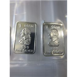 5 x .999 silver George Washington bars