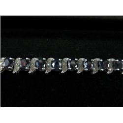 Sapphire & diamond tennis bracelet