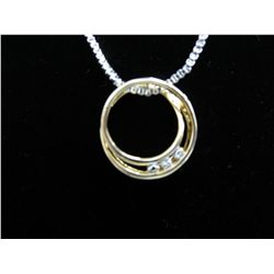 Ladies diamond silver & gold necklace set