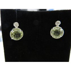 Brand new pair of lemon topaz & diamond earrings