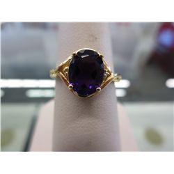 Amethyst quartz & diamond dinner ring