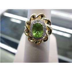 Peridot & diamond dinner ring