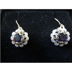 Brand new amethyst & diamond earrings