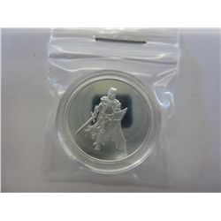 .999 silver "Knight & Armor" round