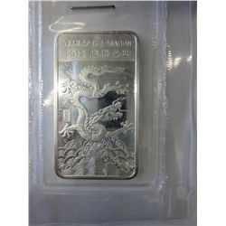 2012 Year of the Dragon .999 silver bar