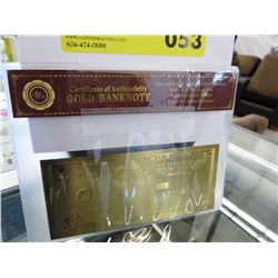 99.9% solid gold bank note
