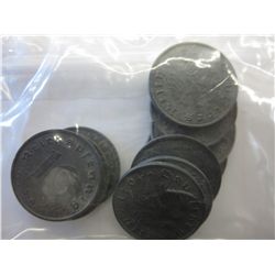 10 x large zinc Nazi German coins