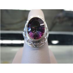 Ladies' custom made 4 carat Mystic Topaz Ring