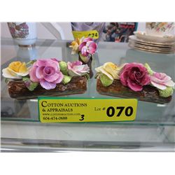 3 English china floral figurines