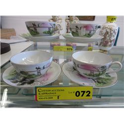 4 Vintage Japanese teacup & saucer sets
