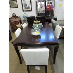 NEW-7pc dining suite with white leather chairs