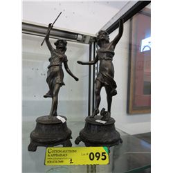 Pair of bronze goddess figurines