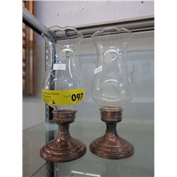 Pair of vintage sterling weighted candle sticks