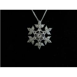 Sterling silver 1/10 CT Diamond Snowflake pendant