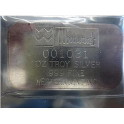 1974 Woodwards Christmas design .999 silver bar