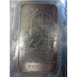 1993 Merry Christmas design silver bar